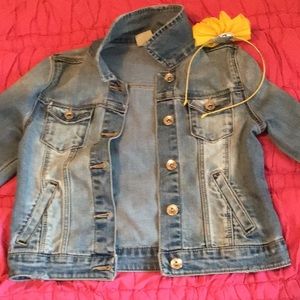 Jean jacket w cute headband